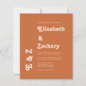 Retro Minimal Burnt Orange Wedding Einladung (Vorderseite)