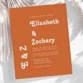 Retro Minimal Burnt Orange Wedding Einladung