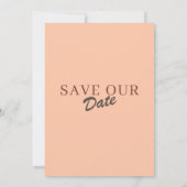 Retro Minimal Coral Peach Save The Date Wedding Einladung (Rückseite)