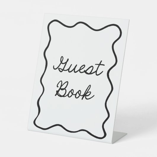 Retro Minimal Guest Book Sign Sockelschild (Vorderseite)