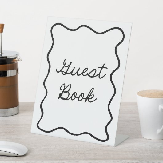 Retro Minimal Guest Book Sign Sockelschild (In SItu)