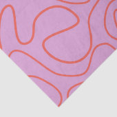 Retro Minimale Abstrakte Linien in Orange und Pink Seidenpapier (Detail)