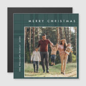 Retro Minimale Weihnachten Kariertes FOTO Magnetka Magnetkarte (Vorne/Hinten)