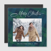 Retro Minimale Weihnachten Kariertes FOTO Magnetka Magnetkarte (Vorne/Hinten)