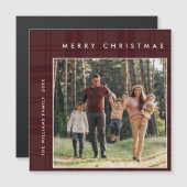 Retro Minimale Weihnachten Kariertes FOTO Magnetka Magnetkarte (Vorne/Hinten)