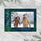 Retro Minimale Weihnachten Kariertes FOTO Magnetka Magnetkarte