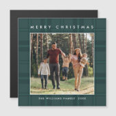 Retro Minimale Weihnachten Kariertes FOTO Magnetka Magnetkarte (Vorne/Hinten)