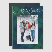 Retro Minimale Weihnachten Kariertes FOTO Magnetka Magnetkarte (Vorne/Hinten)