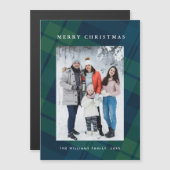 Retro Minimale Weihnachten Kariertes FOTO Magnetka Magnetkarte (Vorne/Hinten)