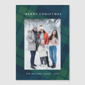 Retro Minimale Weihnachten Kariertes FOTO Magnetka Magnetkarte (Vorderseite)