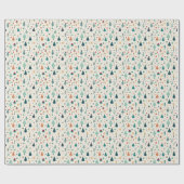 Retro Minimale Weihnachtsbaummuster Geschenkpapier (Flach)