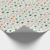 Retro Minimale Weihnachtsbaummuster Geschenkpapier (Ecke)