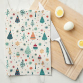 Retro Minimale Weihnachtsbaummuster Geschirrtuch (Viertel Falte)