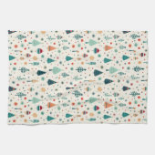 Retro Minimale Weihnachtsbaummuster Geschirrtuch (Horizontal)