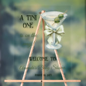 Retro Minimalist A Tini One Martini Baby Shower Acrylschild (Neutral)
