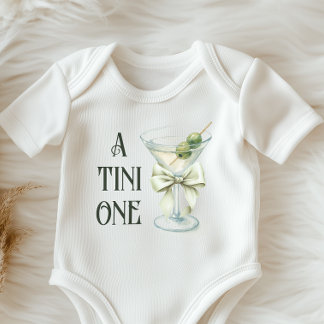 Retro-Minimalist A Tini One Martini-Baby-Shower Baby Strampler