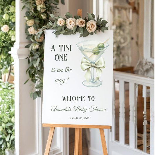 Retro-Minimalist A Tini One Martini-Baby-Shower-Ei Poster