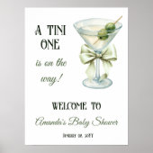 Retro Minimalist A Tini One Martini Baby Shower Poster (Vorne)
