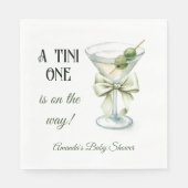Retro Minimalist A Tini One Martini Baby Shower Serviette (Vorderseite)