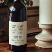 Retro Minimalist A Tini One Martini Baby Shower Weinetikett