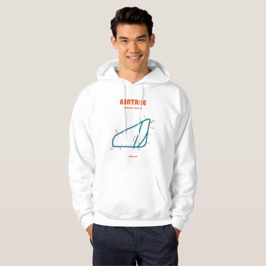 Retro Minimalist Aintree Racecourse Line Art Print Hoodie (Vorne ganz)