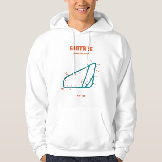 Retro Minimalist Aintree Racecourse Line Art Print Hoodie (Vorderseite)