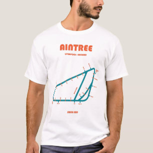 Retro-Minimalist-Aintree-Rennbahn-Linienkunst-Druc T-Shirt
