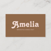 Retro Minimalist Blush Pink Brown Terminkarte (Rückseite)