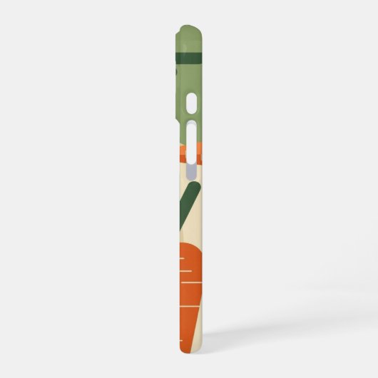 Retro Minimalist Carrot Design iPhone 16 Hülle (Linke Seite)