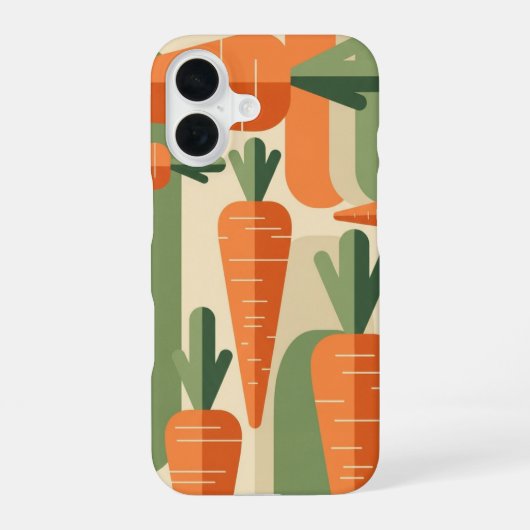 Retro Minimalist Carrot Design iPhone 16 Hülle (Rückseite)