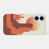 Retro Minimalist Desert Butte iPhone 16 Hülle (Rückseite (Horizontal))