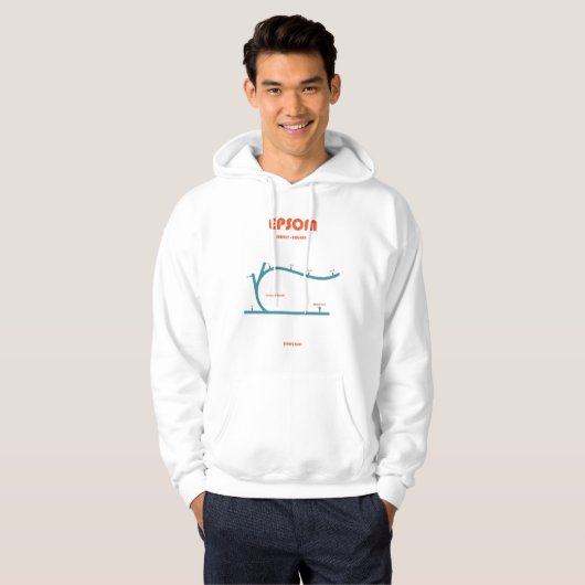 Retro Minimalist Epsom Racecourse Line Art Print Hoodie (Vorne ganz)