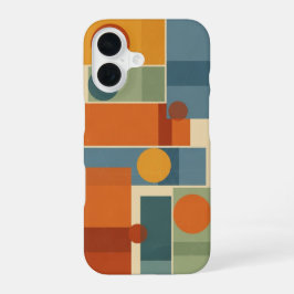 Retro Minimalist Geometric Layering iPhone 16 Hülle