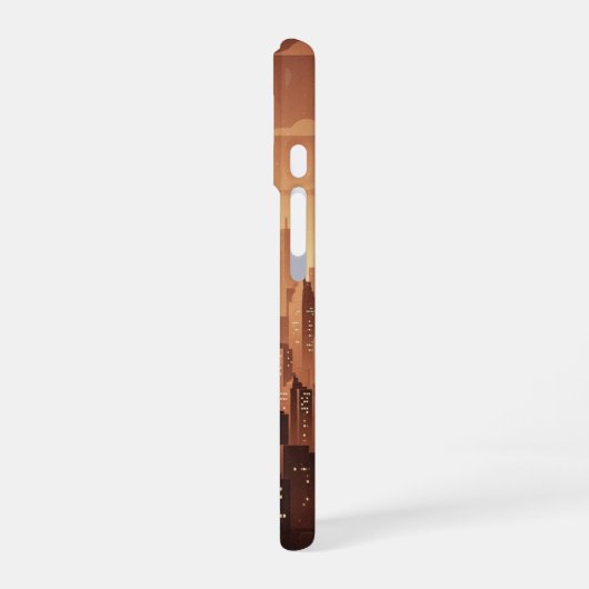 Retro Minimalist Geometric Skyline iPhone 16 Hülle (Linke Seite)