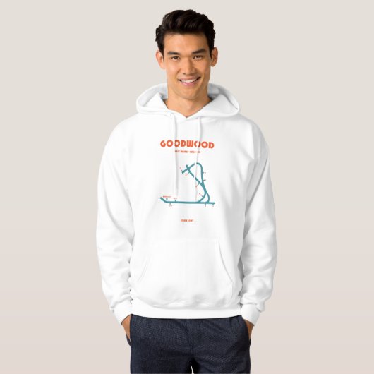 Retro Minimalist Goodwood Racecourse Line Art Prin Hoodie (Vorne ganz)