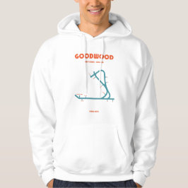 Retro Minimalist Goodwood Racecourse Line Art Prin Hoodie