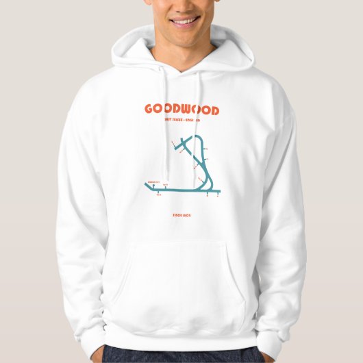 Retro Minimalist Goodwood Racecourse Line Art Prin Hoodie (Vorderseite)