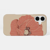 Retro-Minimalist-Klatschmohn iPhone 16 Hülle (Rückseite (Horizontal))