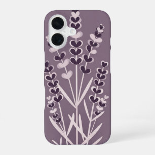 Retro-Minimalist Lavendelstiele iPhone 16 Hülle