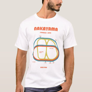 Retro-Minimalist Nakayama-Rennbahn-Linienkunst-Pri T-Shirt