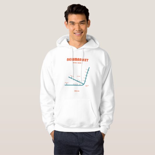 Retro Minimalist Newmarket Racecourse Line Art Pri Hoodie (Vorne ganz)