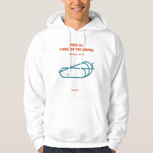 Retro Minimalist Prix L'Arc De Triomphe Print Hoodie (Vorderseite)