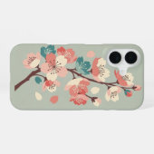 Retro-Minimalist-Sakura-Blüten iPhone 16 Hülle (Rückseite (Horizontal))