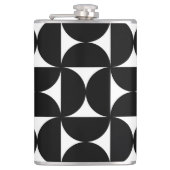 Retro Minimalist Style Black Geometric Bauhaus Flachmann (Vorderseite)