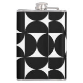Retro Minimalist Style Black Geometric Bauhaus Flachmann (Rückseite)