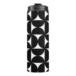 Retro Minimalist Style Black Geometric Bauhaus Thermosbecher