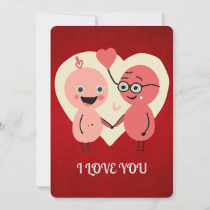 Retro-Minimalist süße Liebe zusammen   lustig Feiertagskarte