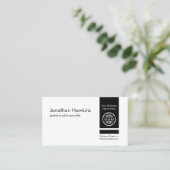 Retro Minimalist Vertical Black Private Enterprise Visitenkarte (Stehend Vorderseite)