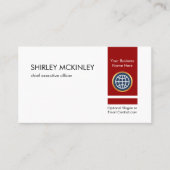 Retro Minimalist Vertical Red Private Enterprise Visitenkarte (Vorderseite)