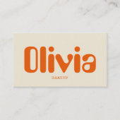 Retro Minimalistisch Bold Orange Visitenkarte (Vorderseite)